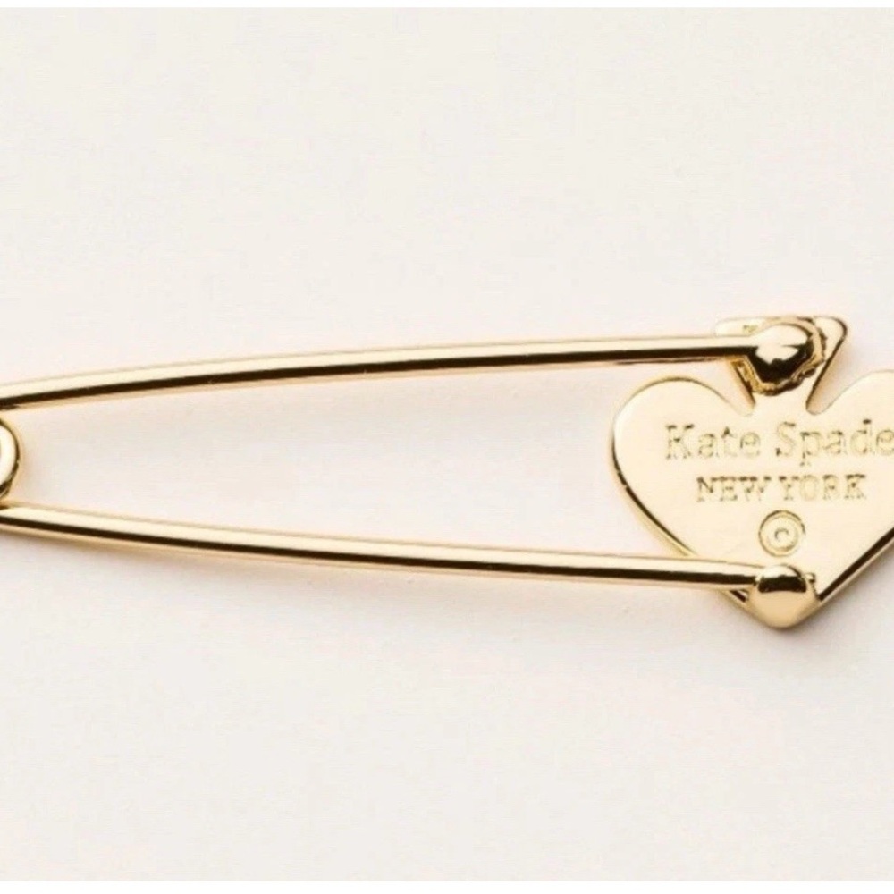 NIB Kate Spade Brooch Gold Safety Pin Brooch Kate Spade New York x Target - Picture 2 of 3